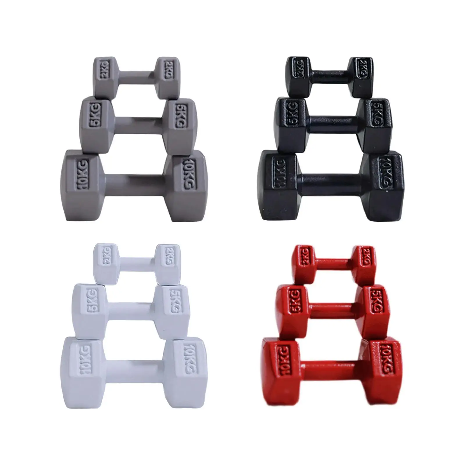 3 Pieces Dollhouse Gym Barbell Dollhouse Accessories Micro Landscape Decor Sports Accessories Mini Dumbbells for Age 3~8 Gift