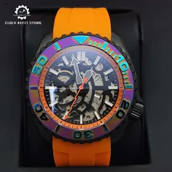 Men's new fashionable cool skeleton dial watch, automatic mechanical watch, NH70 movement, scratch-resistant sapphire glass