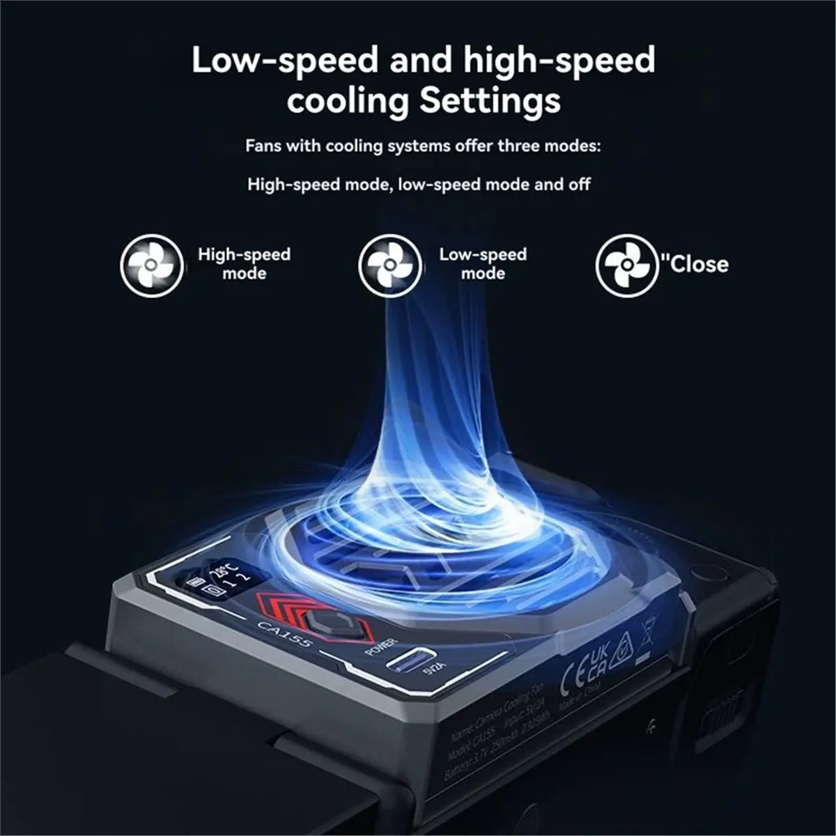 Fits for Basics Camera Cooling Fan with Battery Spring Loaded External Cooler for ZV-E1 A6700 R6 Mark II XS20