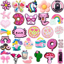 Pink Cool Cute Unique Collection Shoe Charms for Clogs Sandals Decoration Shoe Accessories Charms for Friends Gifts