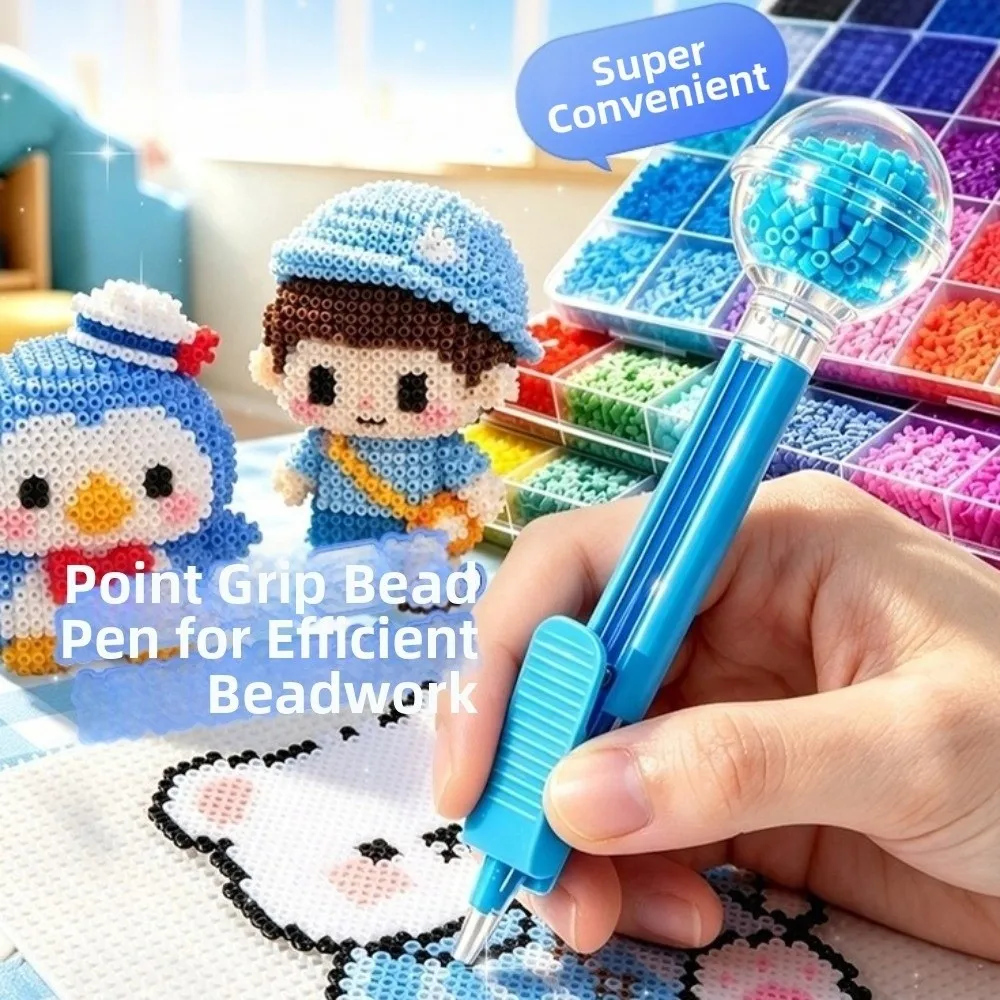 Automatic Fuse Bead Pen Efficient 2.6mm Tip Bead Placement Pen Time-Saving Ergonomic Perler Bead Dispenser Beading Project