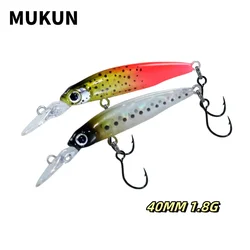 MUKUN NEW Arrive  Small Lures Slow Sinking Minnow 1.8g 45mm  Mini Hard Bait For Perch Trout Bass