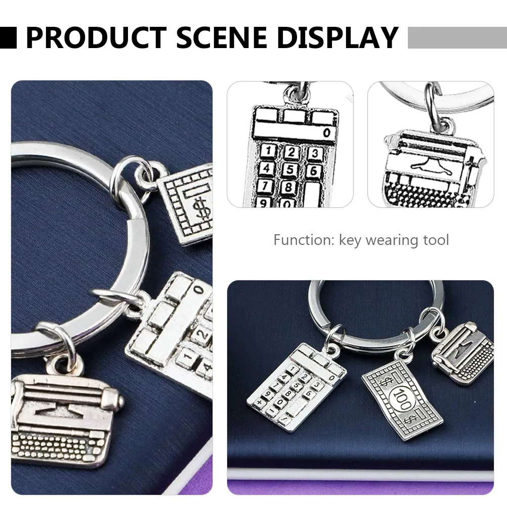 Metal Key Calculator Pendant – Stylish Car Bag Hanging Decor, Graduation & Bridal Gift