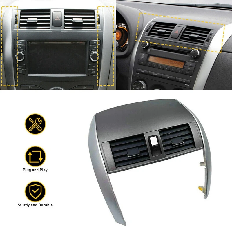 

Car Center Dash A/C Outlet Air Vent Panel With Strip Trim Replacement Parts Accessories Fit For Toyota Corolla 2009-2013