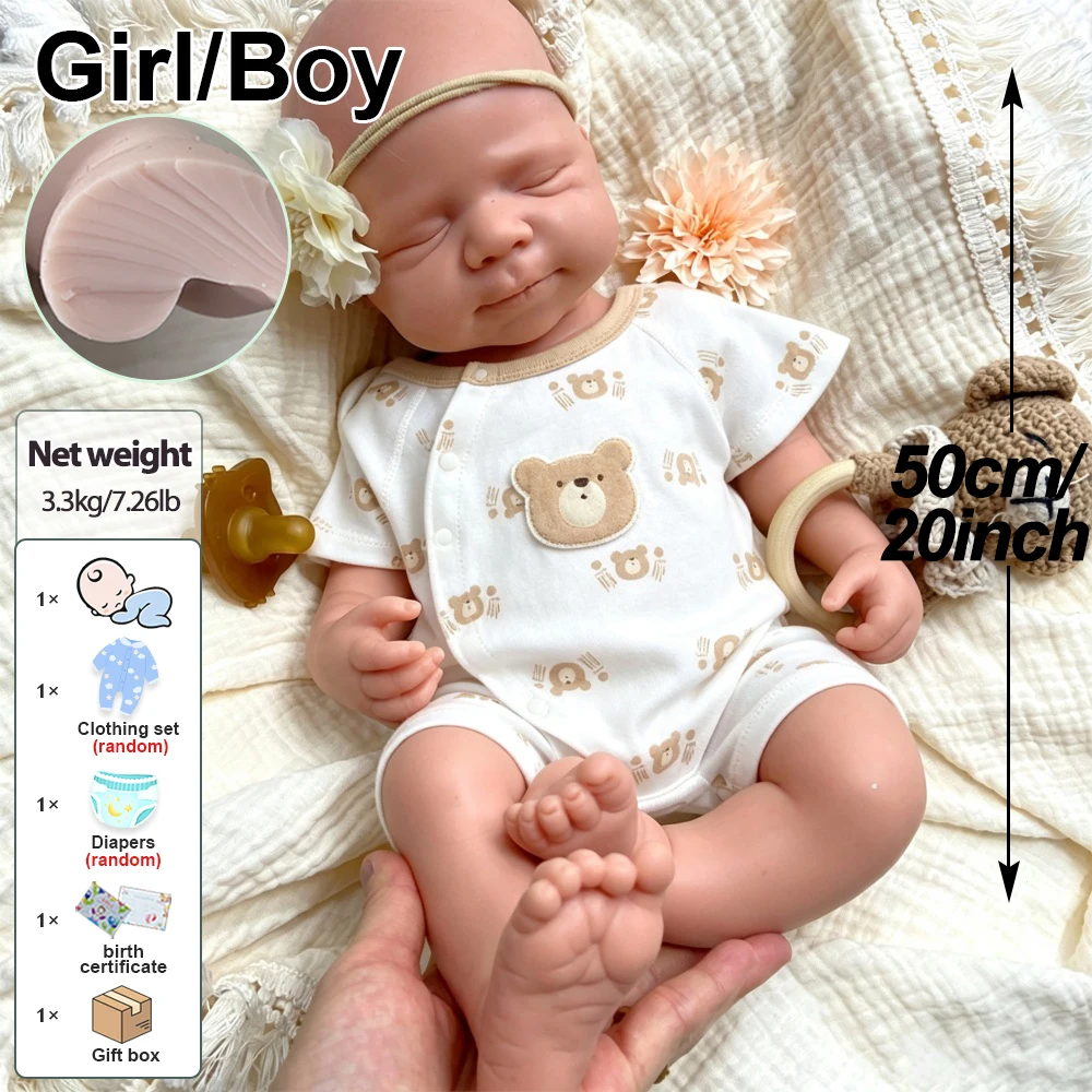 20inch Unpainted DIY Full Silicone Reborn Doll Real Touch Handmade Realistic Appearance Companion Doll for Collector view 6
