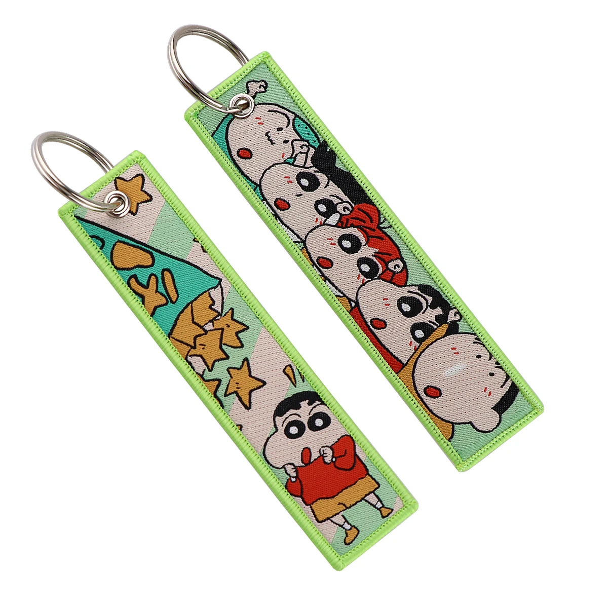 Japanese Cartoon Anime Kawaii Key Tag Embroidery Key Fobs Keychains for Car Motorcycles Pendant Keyring Fashion Jewelry Chaveiro