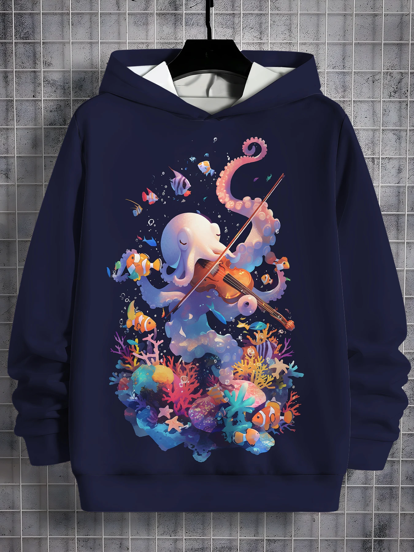 Ropa de guitarrista de pulpo para niños, ropa para niños, camisa de sudor para niñas, ropa de moda para niños de dibujos animados, 2 a 8 años