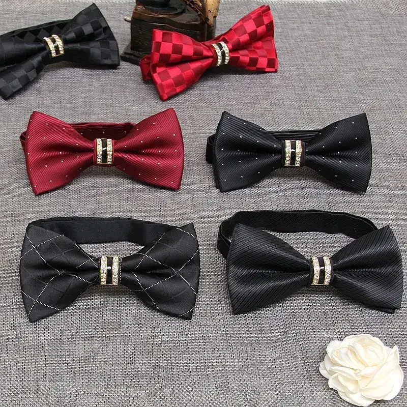 Fashion men's formal dress FASHION DIAMOND WEDDING BOW master of ceremonies groom best man metal bow tie