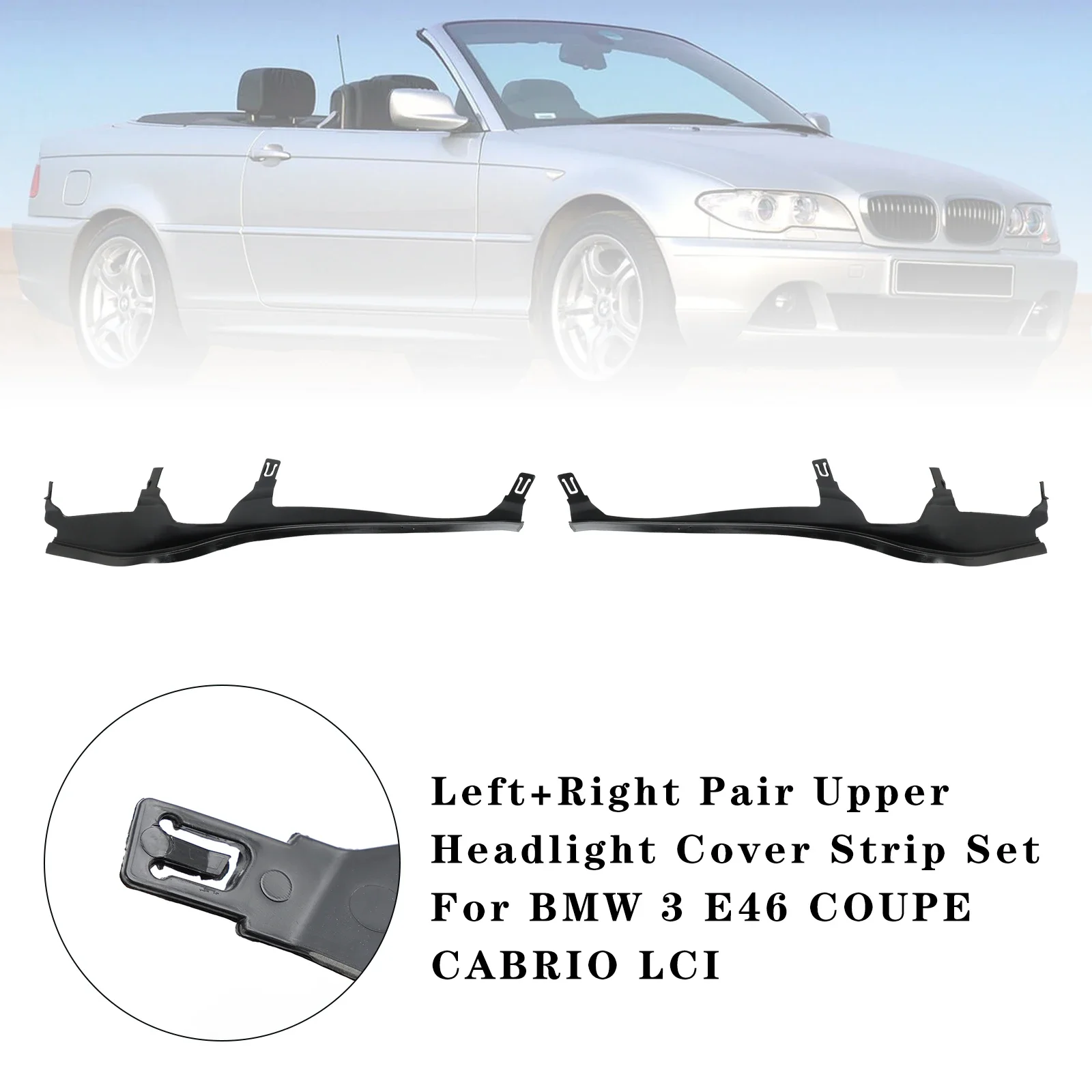 

X-T L + R пара накладок на верхнюю фару для BMW 3 E46 COUPE CABRIO LCI