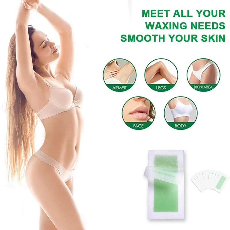 20 pz 18x9cm strisce di cera depilatoria per depilazione epilatore ceretta striscia di cera fredda per viso collo braccio gamba corpo cura della pelle