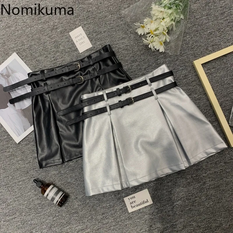 Silver PU Bodycon Skirts for Women 2024 Faldas Mujer De Moda Streetwear Fashion Sexy Jupe Korean Summer A-lime Y2k Mini Skirt