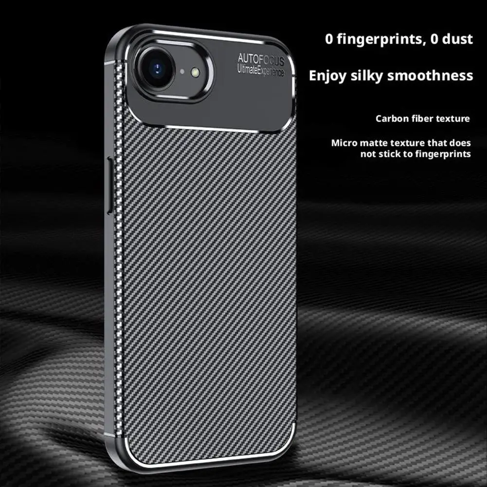 آيفون 16e حافظة واقية من ألياف الكربون الهاتف الوفير للصدمات المضادة للخدش عودة لينة حافظة من البولي يوريثان آيفون 16e اكسسوارات