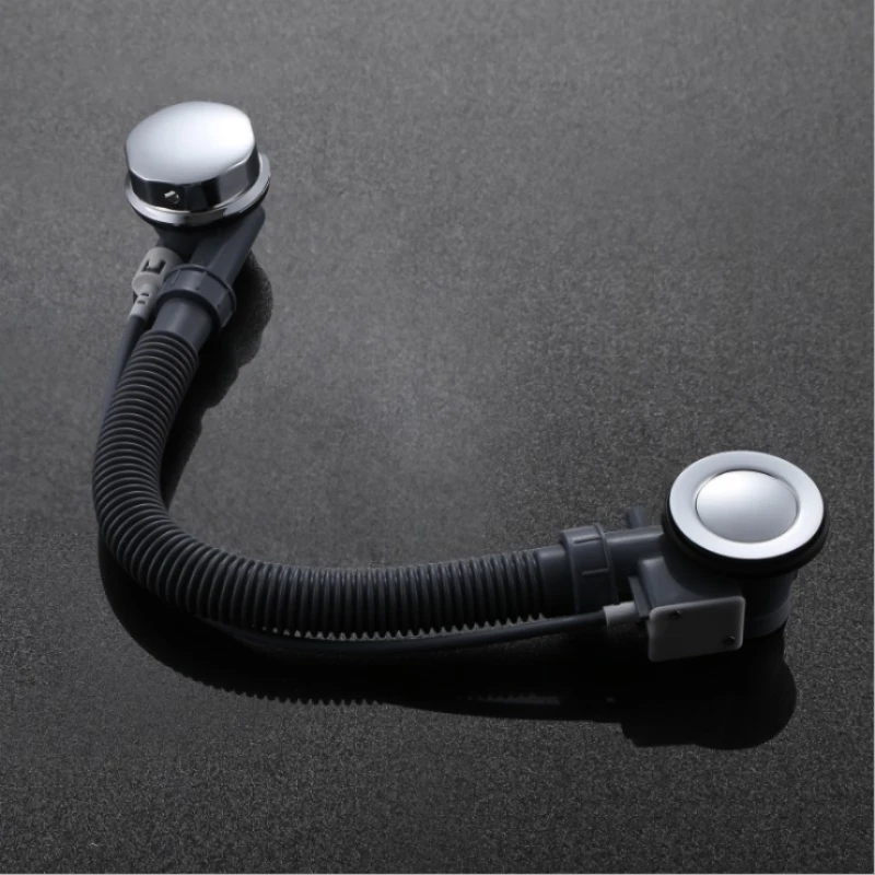 1pc Copper Knob Bouncing Cable Black Motorized Belt Overflow Bathtub Water Floor Drain