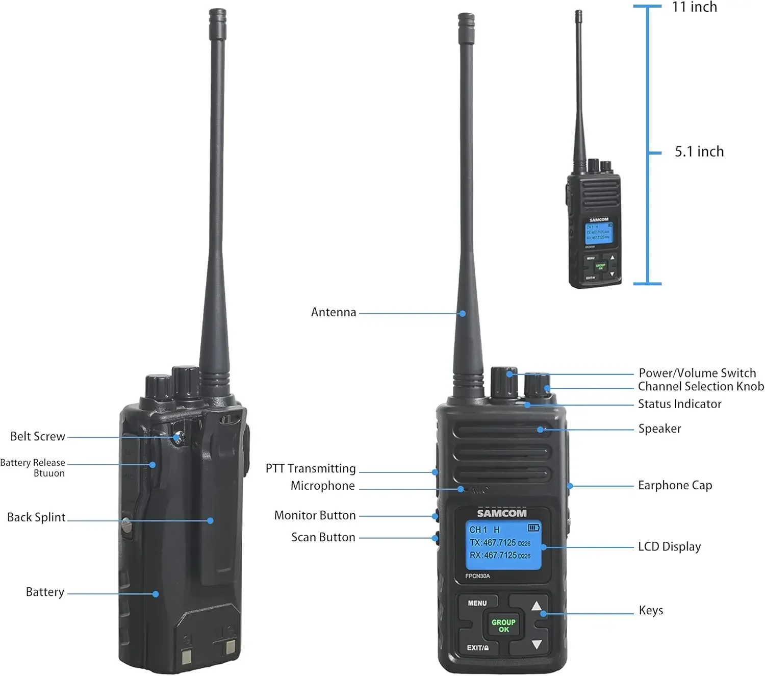 5w dwukierunkowe radio akumulatorowe daleki zasięg 2-drożne radio 1500mAh programowalne walkie talkie dla dorosłych Heavy D uty