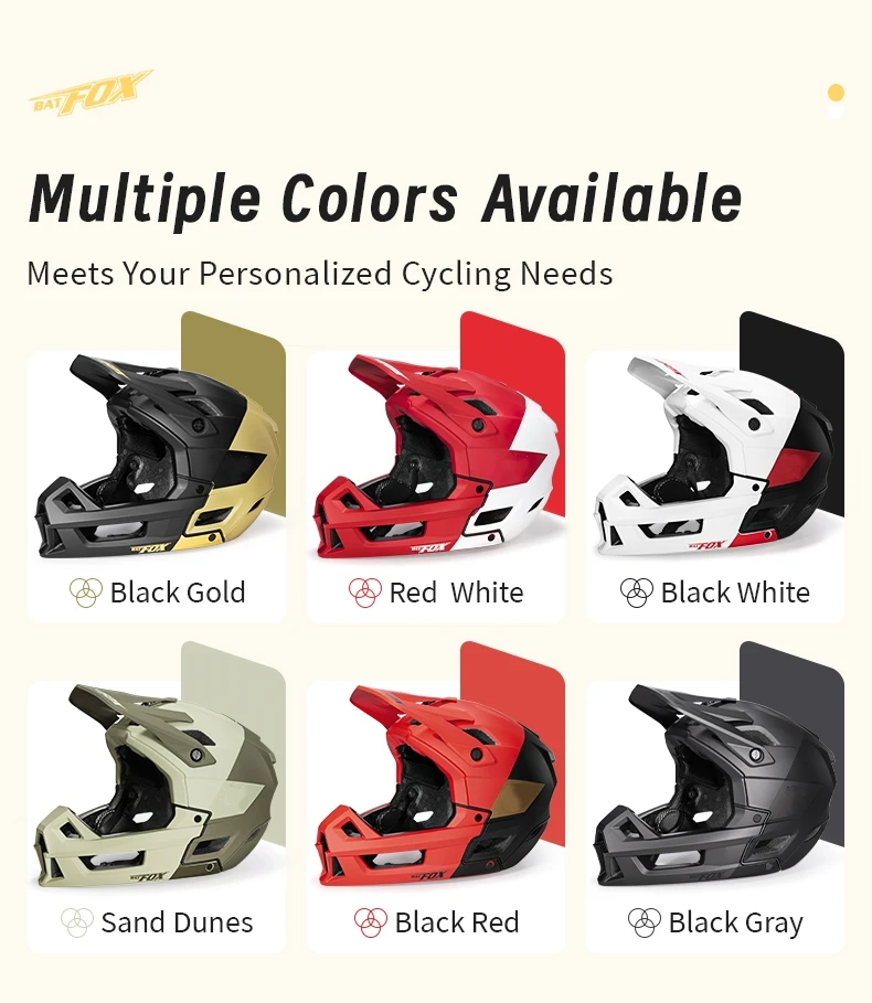 BATFOX Full Face Fahrradhelm Männer Frauen Downhill Off-Road Radfahren Motorrad Outdoor Sport Schutz Sicherheit MTB Fahrradhelme – Detail 3