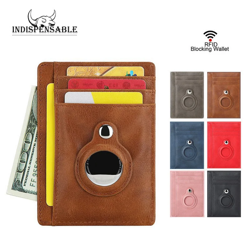 New Airtag Wallet RFID Genuine Leather Card Holder Luxury Men Slim Designer Cardholder Popular Hot Selling VIP Air Tags Case