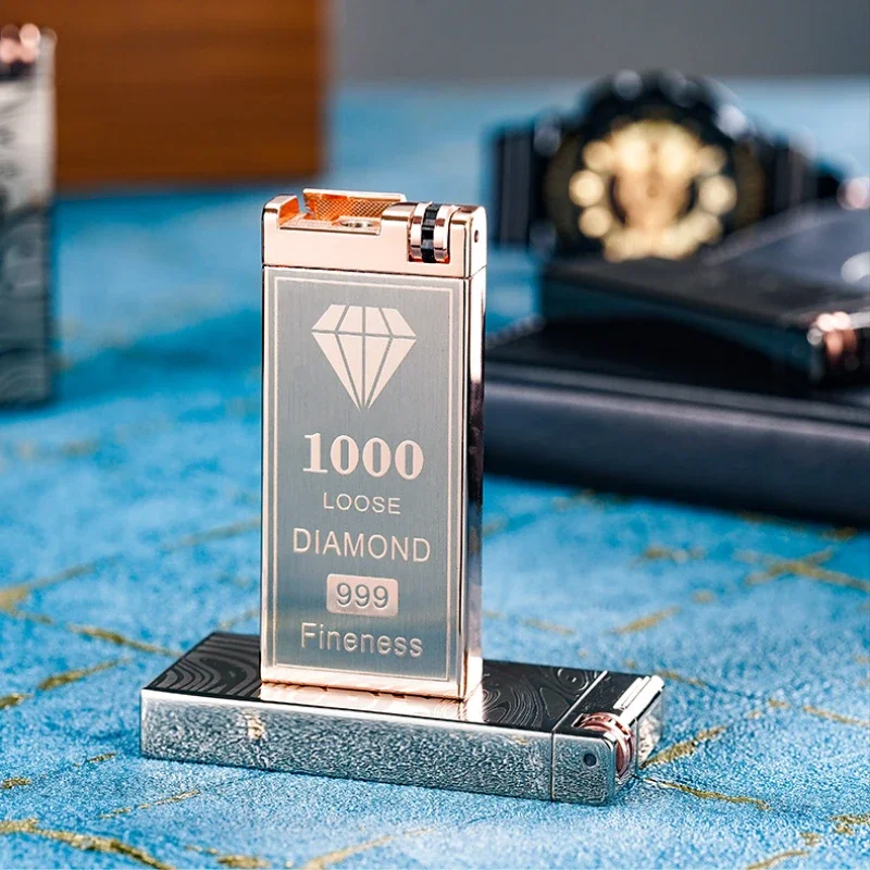 

2026, новая металлическая ветрозащитная зажигалка с двойным покрытием красного пламени, креативная роликовая электронная индукционная зажигалка с зажиганием, подарок для мужчин, подарок