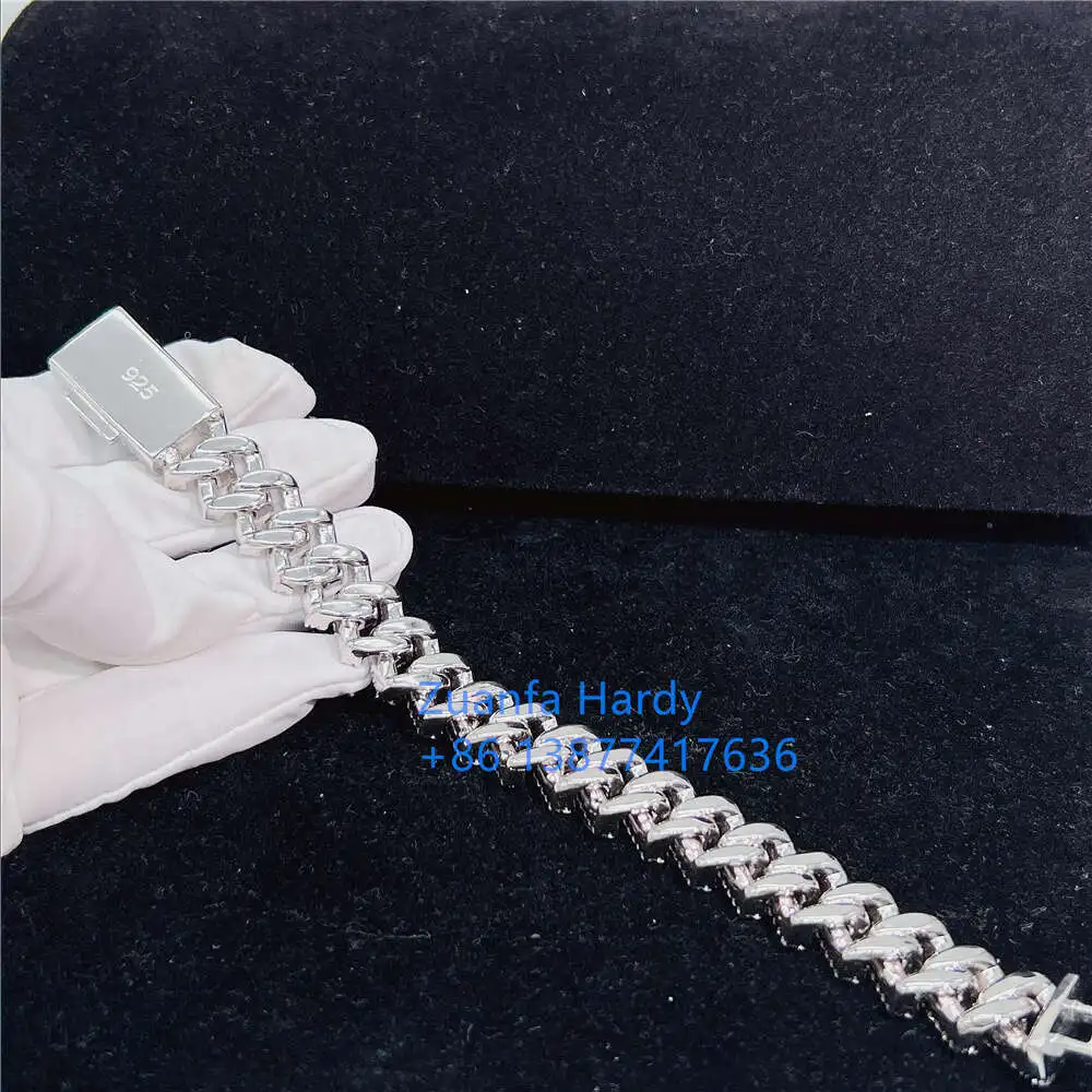 Luxury Pass Diamond Tester 925 Sterling Silver Iced Out Vvs Moissanite Miami Cuban Link Chain Ankle Bracelet.