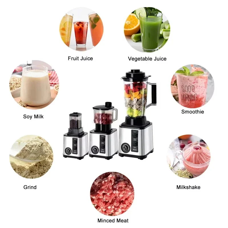 3 in 1 Blender Heavy Commercial 9525 Pure Copper 3l High Speed Silver Crown Blender Smoothie Fresh Fruit Chopper Blender