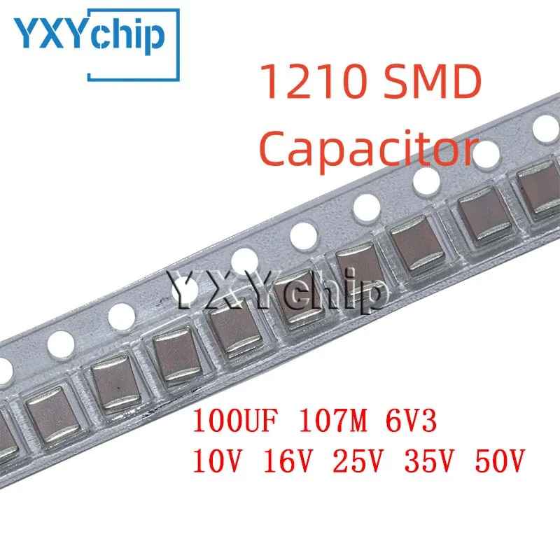 10PCS 1210 100UF 107M 6V3 10V 16V 25V 35V 50V ±20% X5R SMD Chip Multilayer Ceramic Capacitor