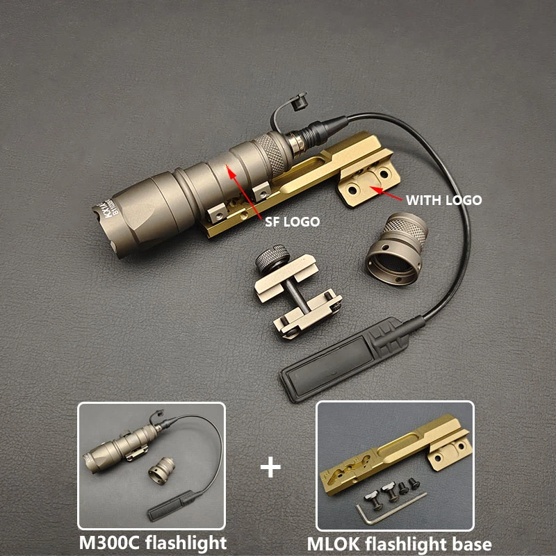 Тактический фонарик SF M300A M300C, 600 люмен, M300 M300B M600, мини-фонарь для оружия, страйкбольная охота, Mlok keymod 20 мм