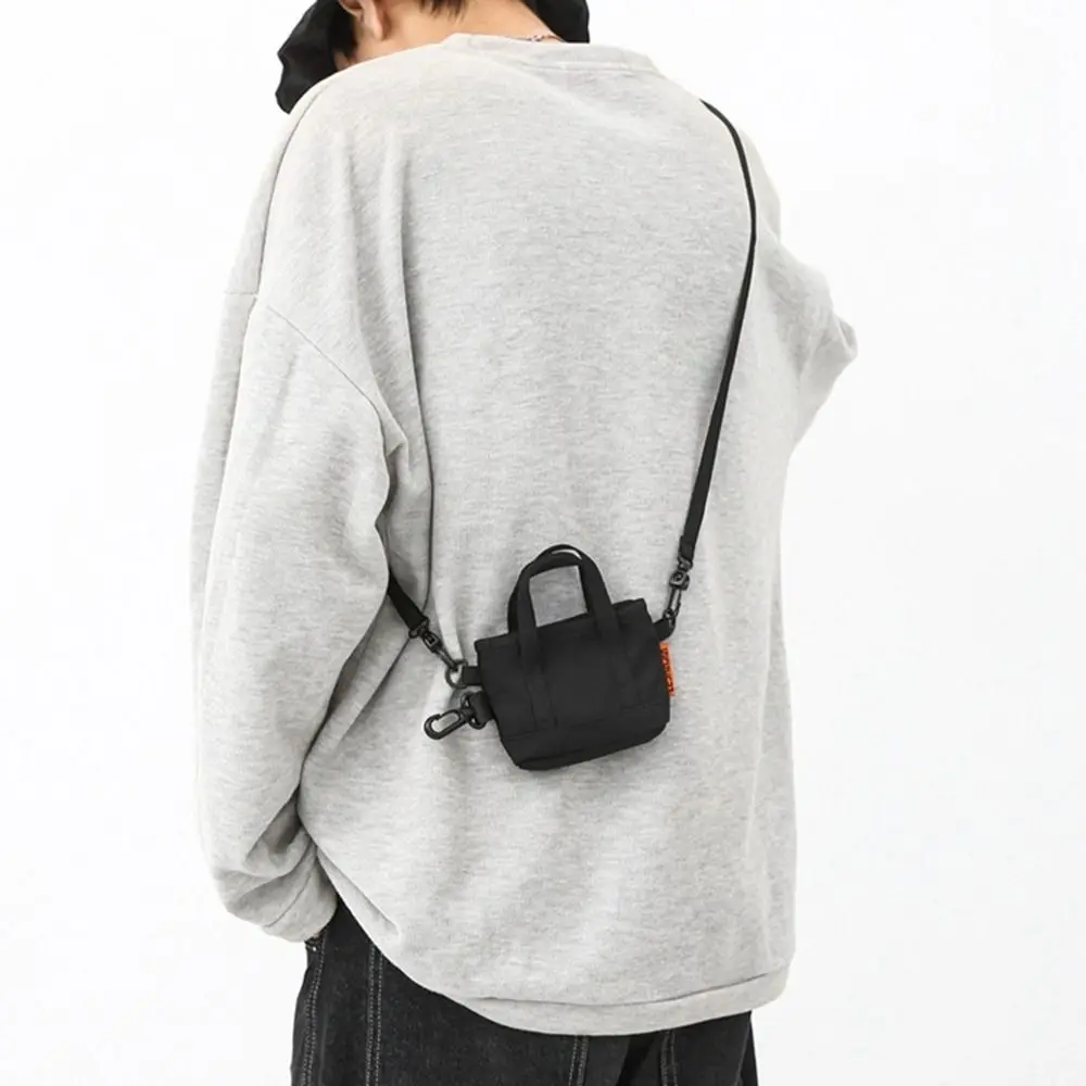 ポータブルナイロン小銭入れペンダントキーホルダー韓国スタイル小さな収納袋ジッパーポーチ銀行カードオーガナイザー男性財布女の子