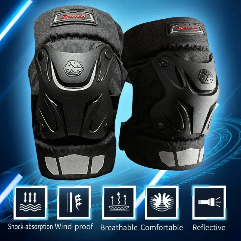 SCOYCO Motorcycle Knee Pads Summer Short Motorcycle Riding Protective Gear Anti-Fall Windproof Knee Four Seasons Universal Male