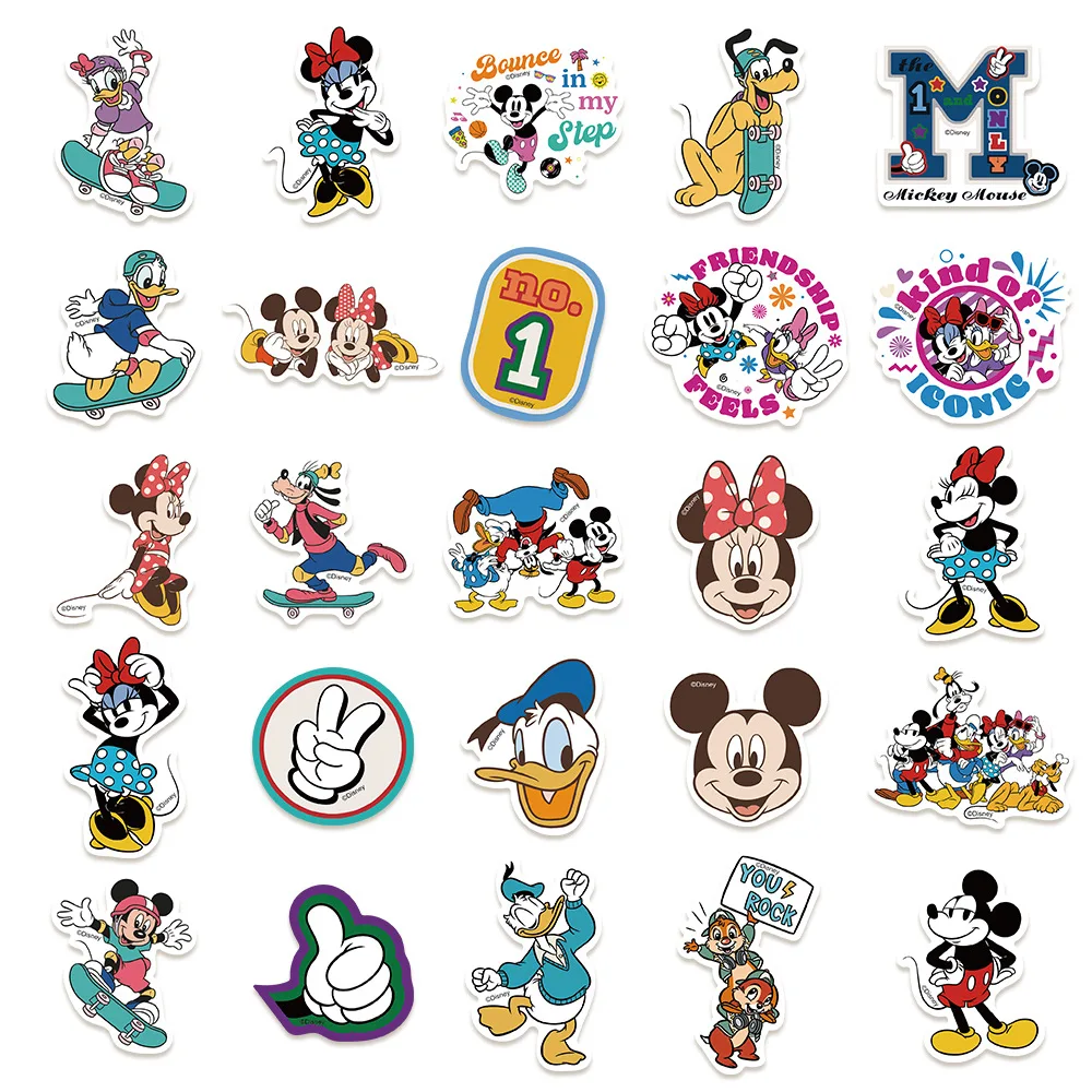 50 個ミッキーマウスミニー & フレンズステッカーパーソナライズ DIY 装飾デカール子供のご褒美電話ケース荷物ステッカー