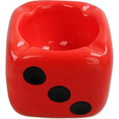 Emr 2'li Ceramic Dice Looking Ashtray-Ash Tray Red