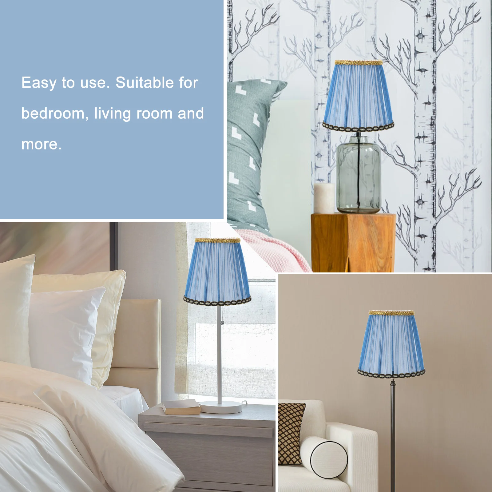 

Clip Bulb Lampshade Cloth Durable Dustproof Easy Install Warm Lighting Bedroom Living Room Fabric Cover Chandelier Ceiling Floor