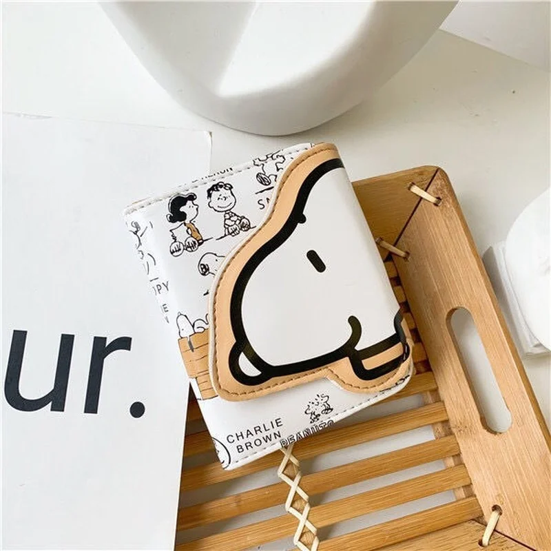 Snoopy Credit Card Holder Wallet Men Women PU Bank Cardholder Case Cute cartoon Leather Wallet with Money Clips birthday present