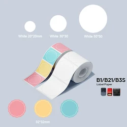 Niimbot Official Label Paper Roll Round White Transparent Sticker Paper Rolls for B21 B1 B203 Label Machine Printer