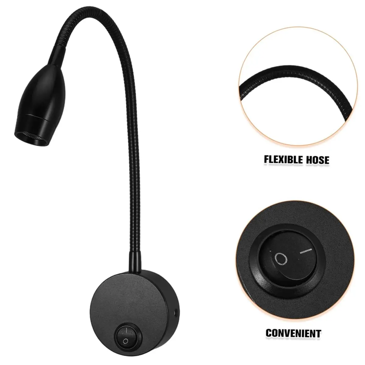 update. 360-Degree Rotatable LED Wall Mounted Reading Lamp Adjustable Gooseneck Design for Bedside and Nightstand