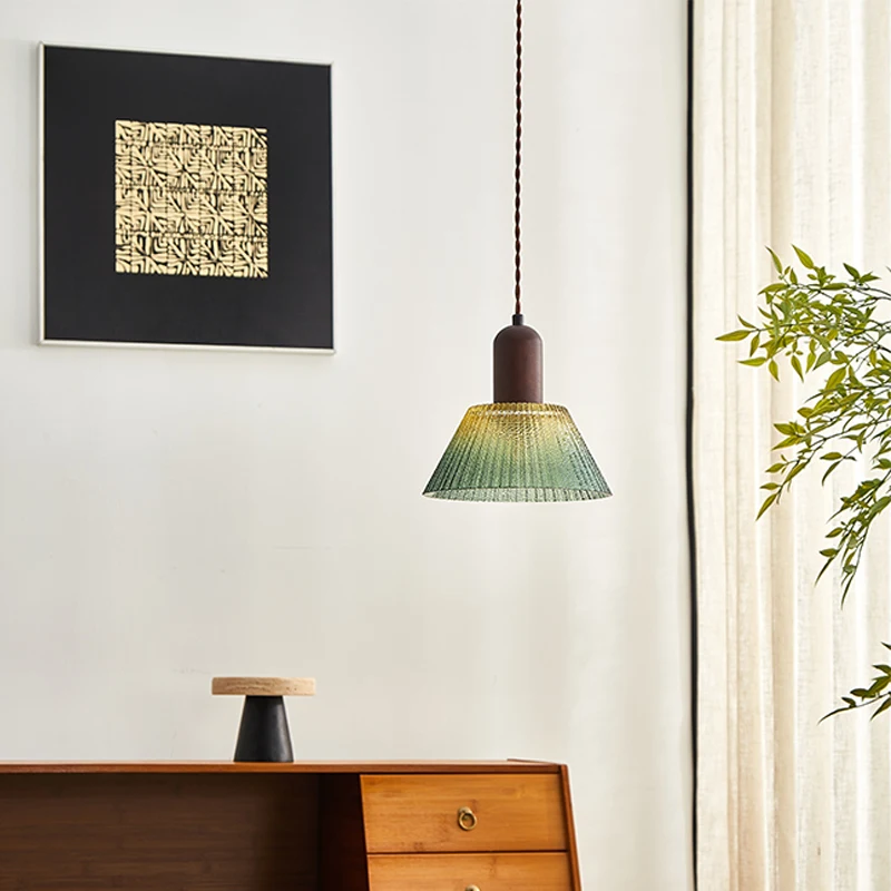 Vintage Pendant Light Glass Pendant Lamp Reative Living Room Lamp Simple Bedside Lamp Japanese-style LED Hanging Loft Lighting