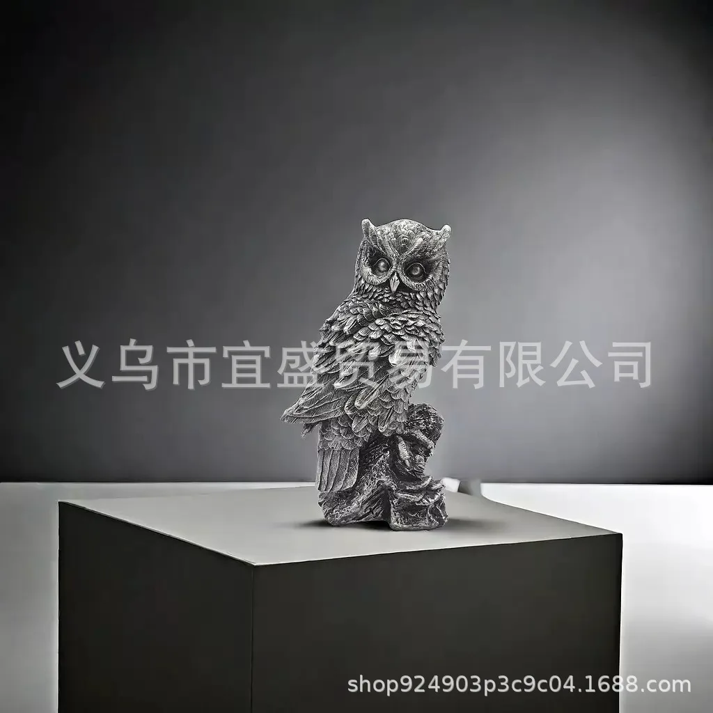 Owl Entryway Decoration- Resin Owl Statue, Lone Eagle Art, Creative Home ornament