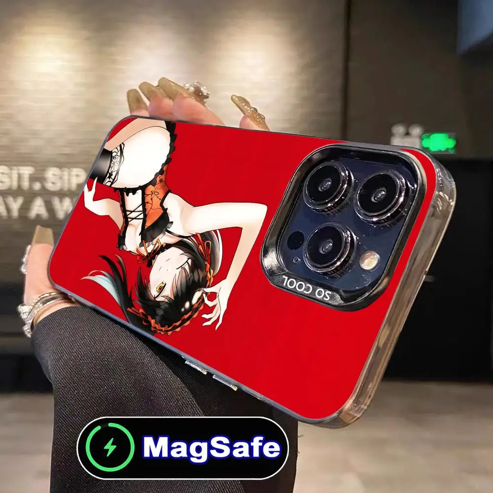 

Date a Live Kurumi Tokisaki Phone Case for iPhone 16 15 14 13 12 11 Pro Max Plus MagSafe Translucent Colour Protective Pretty