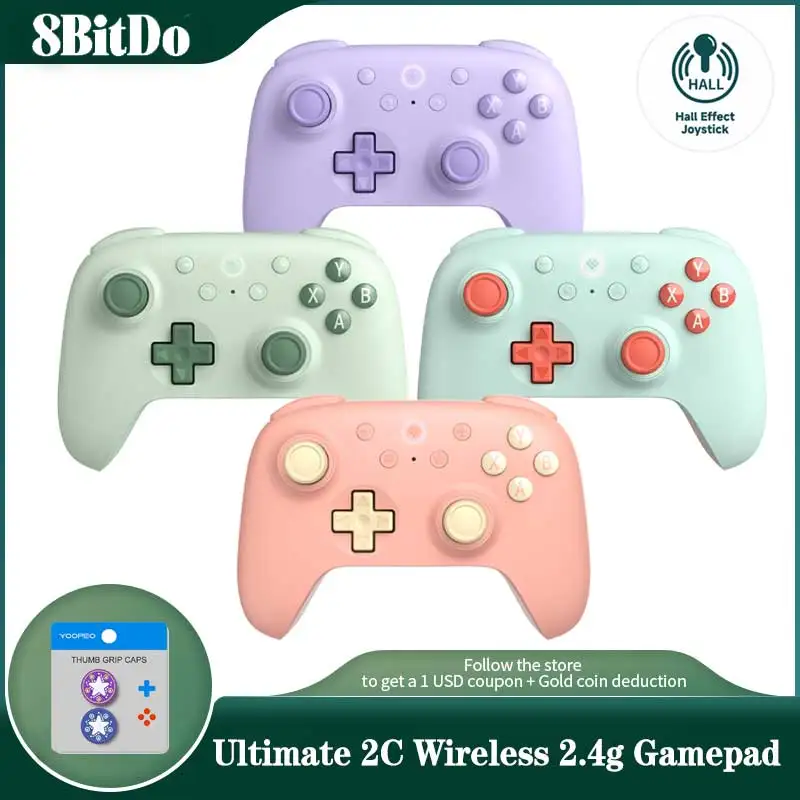 

8BitDo Ultimate 2C Wireless Game Controller，2.4G Gamepad with Hall Effect for PC,Windows 10 11,Steam Deck,Raspberry Pi,Android