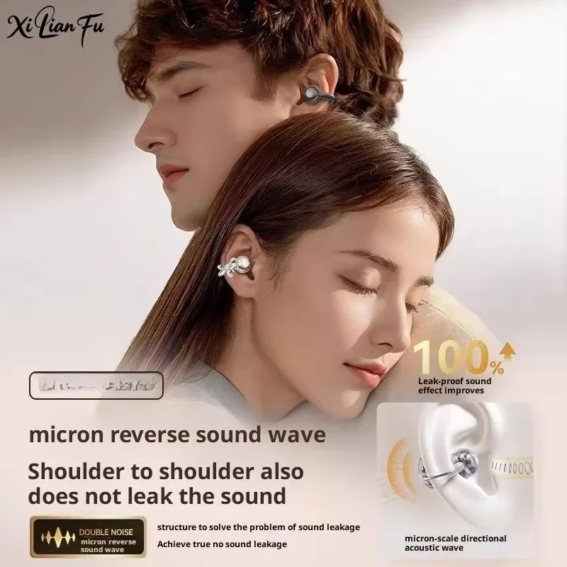 القوس على شكل كليب على سماعات بلوتوث HIFI ستيريو دعوة الحد من الضوضاء مقاوم للماء الأقراط اللاسلكية سماعات الفتيات سماعات الأذن