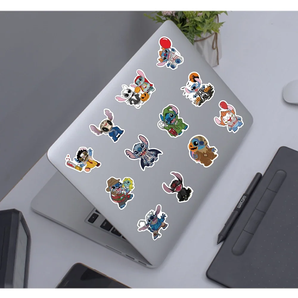 Disney mieszane kreskówki ścieg naklejki Mickey naklejki DIY Laptop bagaż telefon motocykl wodoodporna naklejka zabawki dla dzieci