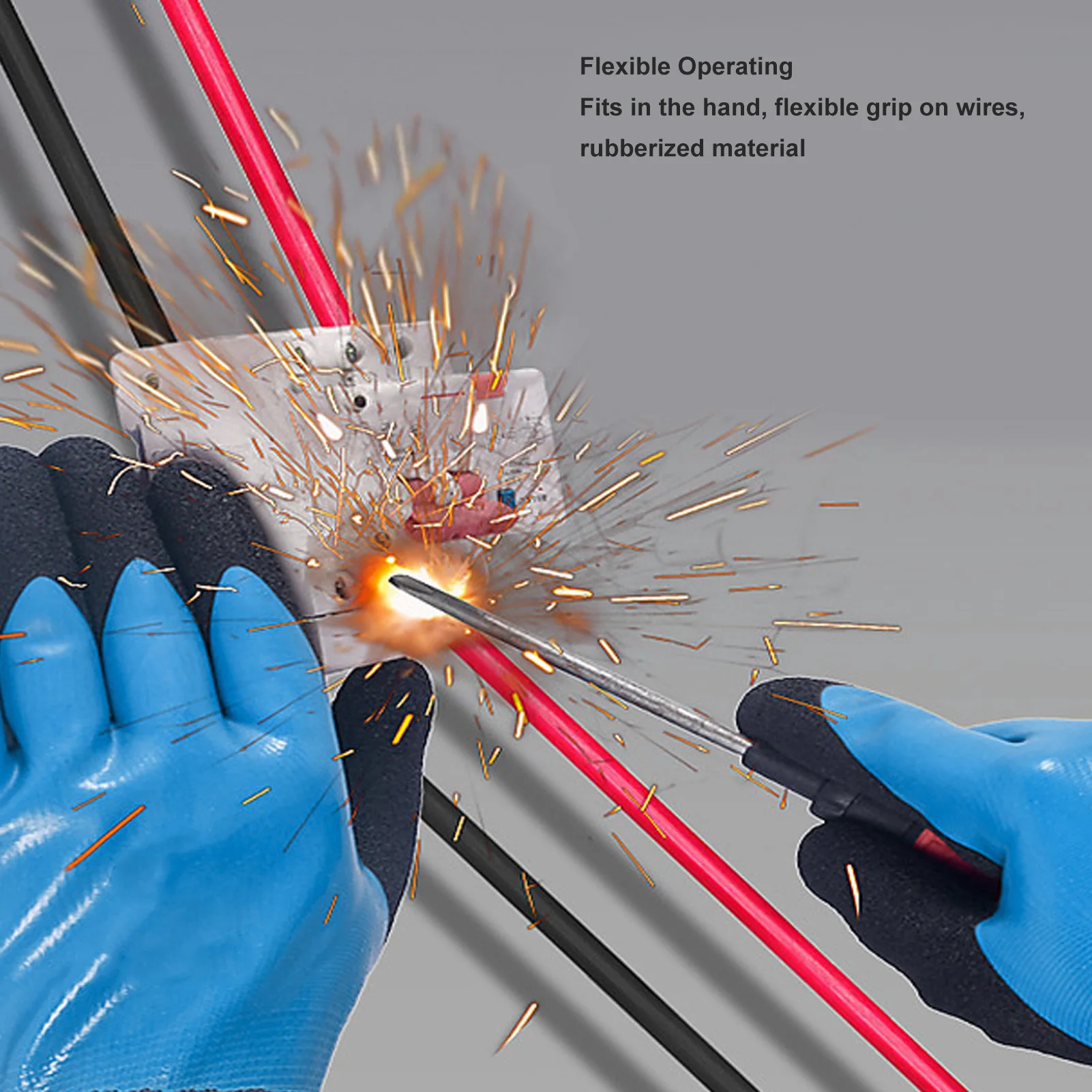 Elektrisch geïsoleerde rubberen handschoenen Isolatiewerkhandschoenen 1000 V Spanningsbestendig 360 °   Elektrisch geïsoleerde handschoenen voor elektricien