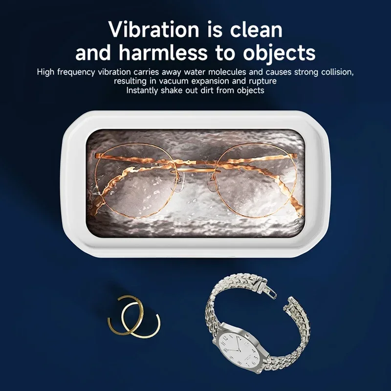 Ultrasonic Cleaning Machine 50,000Hz Glasses Cleaning Machine 650ML Large Capacity Jewelry Braces Professional Cleaner Cleaner