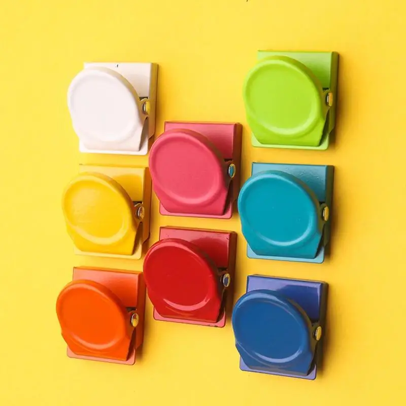9pcs Instagram Style Candy Colored Memo Clip Creative Color Magnet Metal Message Clip Multifunctional Storage Small Clip