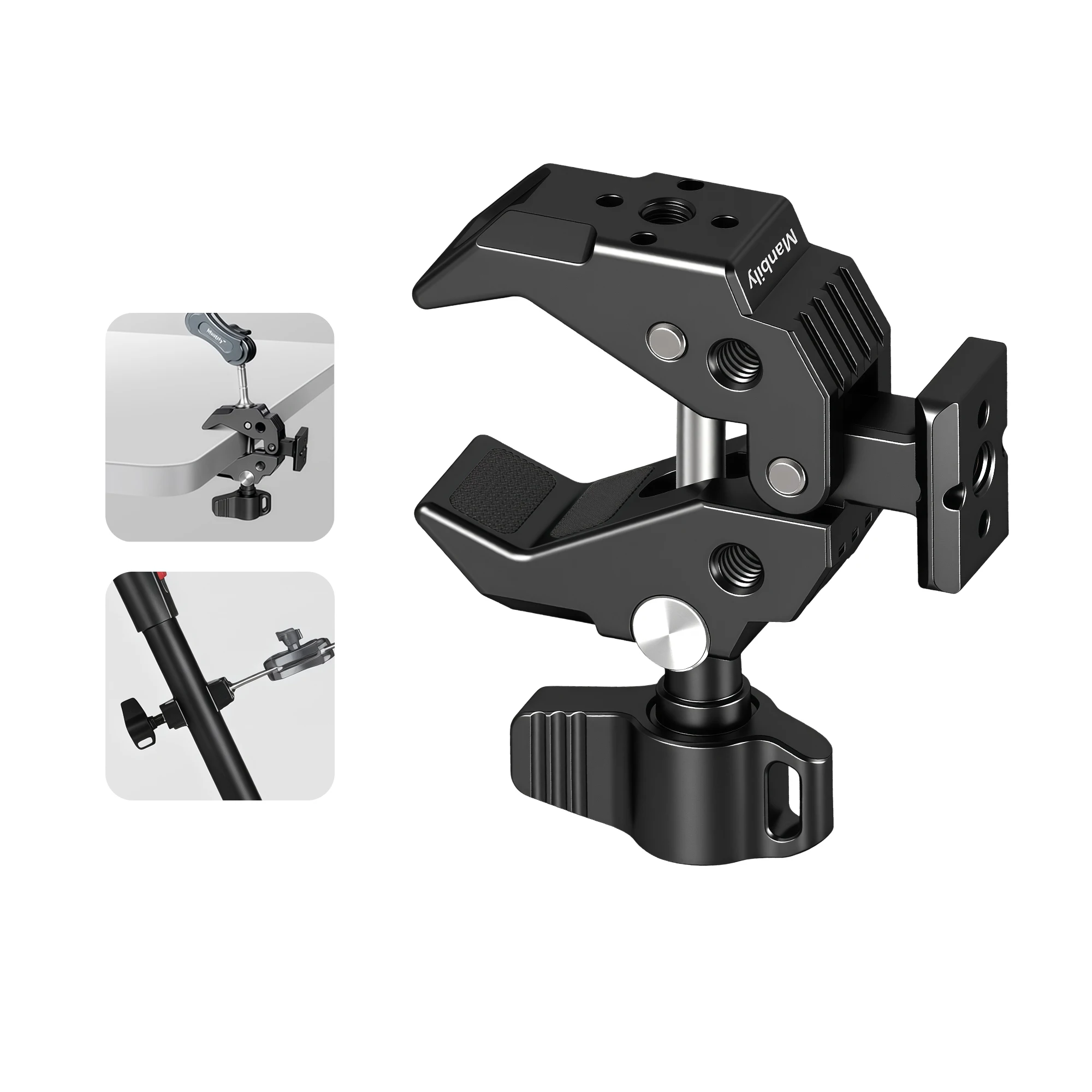 

Metal Multifunctional Crab Claw Super Clamp with NATO Base & 1/4" Threads, Camera Clamp Holder for DSLR/Monitor/LED Light/Mic