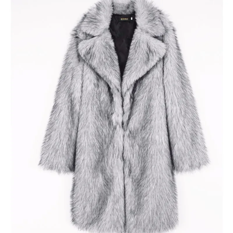الدفء السترات إطالة معاطف الفراء رقيق معاطف طويلة سترة ملابس خارجية 2025 خريف شتاء رشاقته ريترو رجالي فو الثعلب الفراء القمم #5
