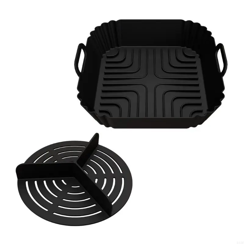 F92F 2Pieces Nonstick Baking Pan for Air Cookers Dishwasher Safe Silicone Tray