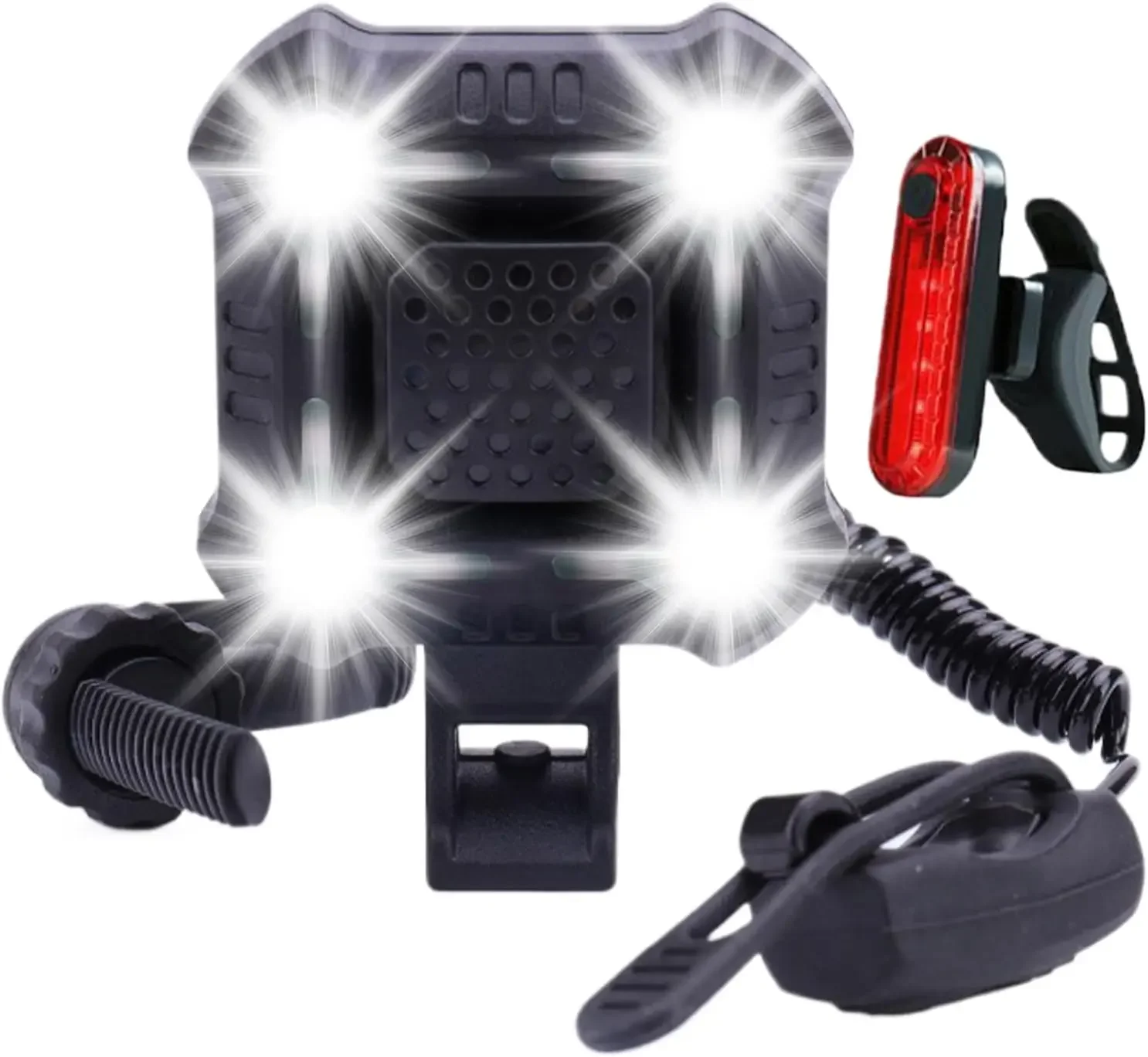 

2 в 1, USB перезаряжаемые передние фонари, колокольчики 140 дБ, водонепроницаемые велосипедные электрические звуковые сигналы, велосипедные фонари с электрическим звонком, динамиком