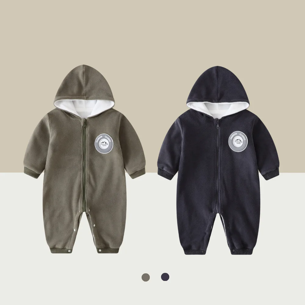 

Baby Thicks onesie Autumn and Winter Baby boys Clothes Hooded Baby crawlers children's Clothes Coats Tops