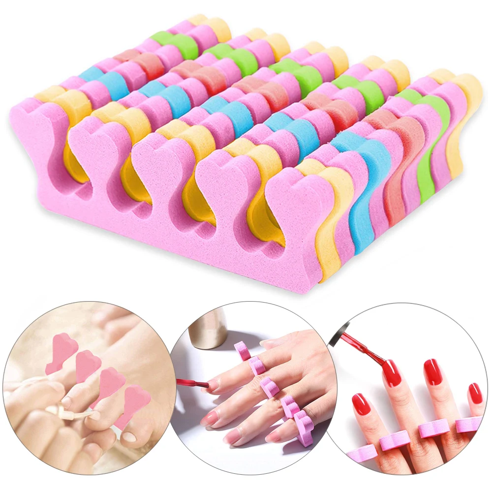 

10/20/50Pcs Toe Separators Pedicure Supplies Nail Art Finger Separators Soft Foam Toe Spacer Divider UV Gel Polish Manicure Tool