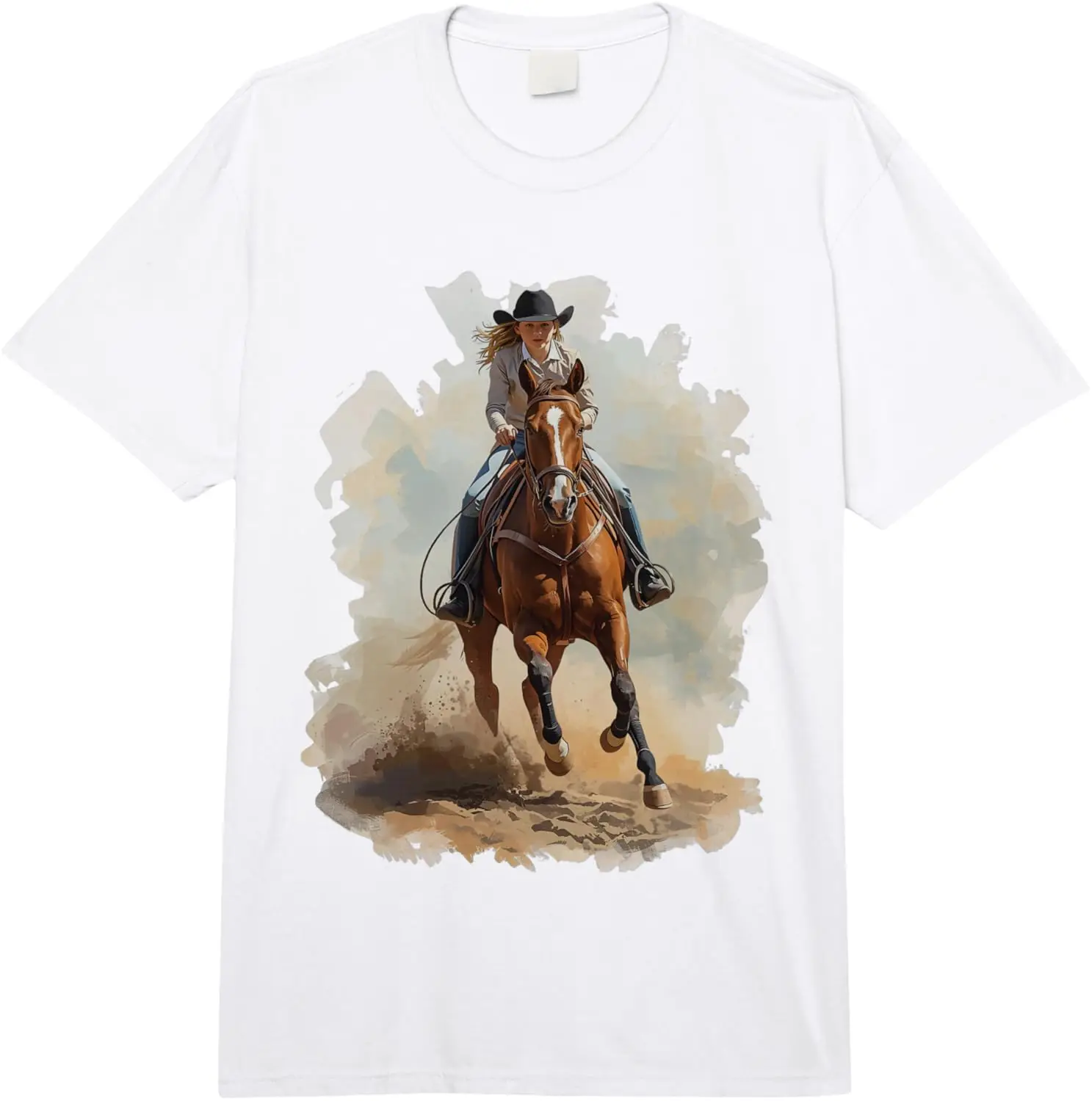 

Horse Western Riding Competition Reining Barrel Women Girls Comfort Colors Adult Heavyweight unisex Casual Loose Fashion TShirt