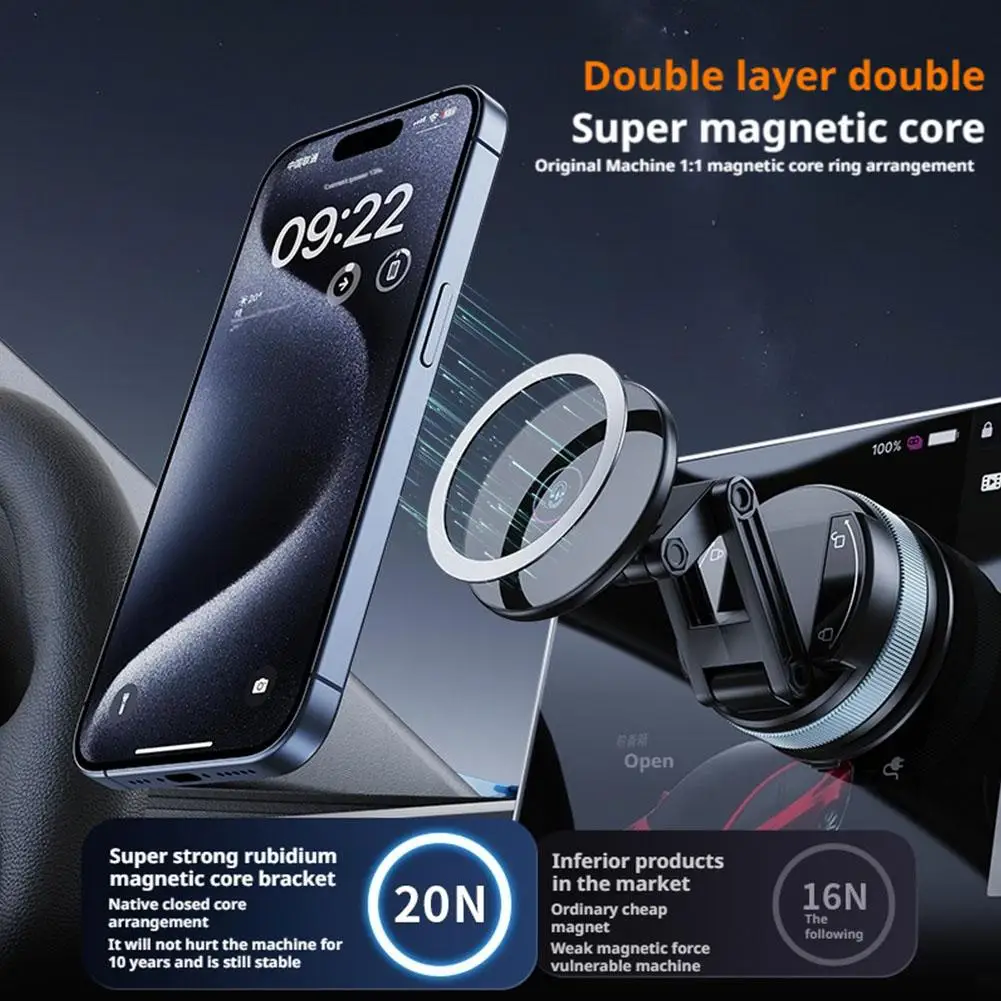 Soporte magnético para teléfono de coche con succión al vacío, soporte Universal plegable y extensible para todos los teléfonos inteligentes, tablero de parabrisas